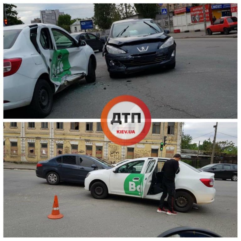 В Киеве ДТП с Bolt, Renault и  Peugeot