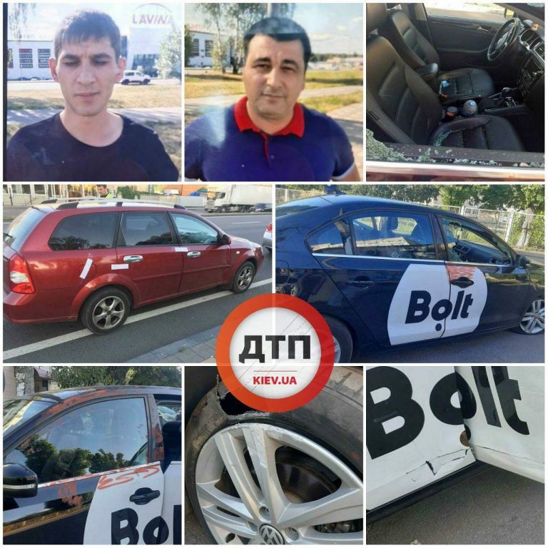 Иностранцы избили водителя Bolt и автомобиль.