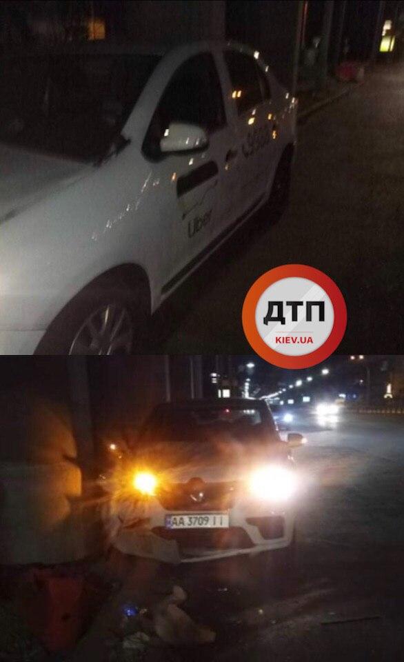 Ночное ДТП в Киеве на Шулявке с участием Uber