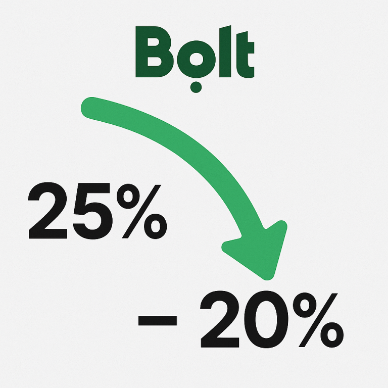 Bolt знизив комісію до 20%